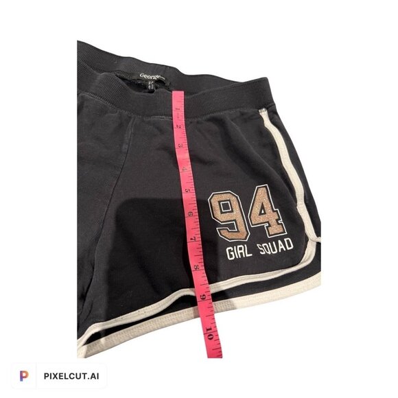 George Girls Black Girl Squad Shorts Size 14-16 - Picture 3 of 3